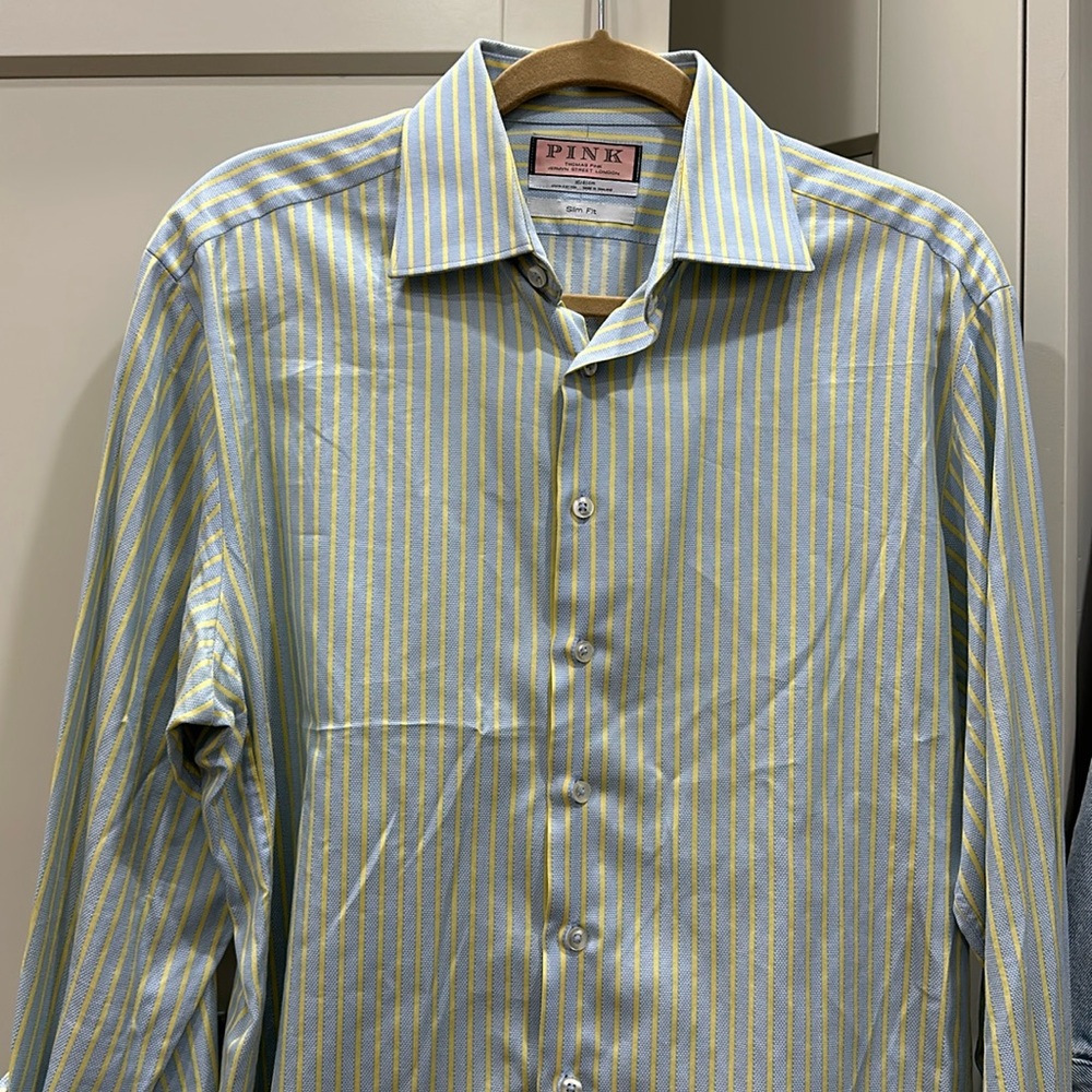 Thomas pink striped dress shirt 16/41cm